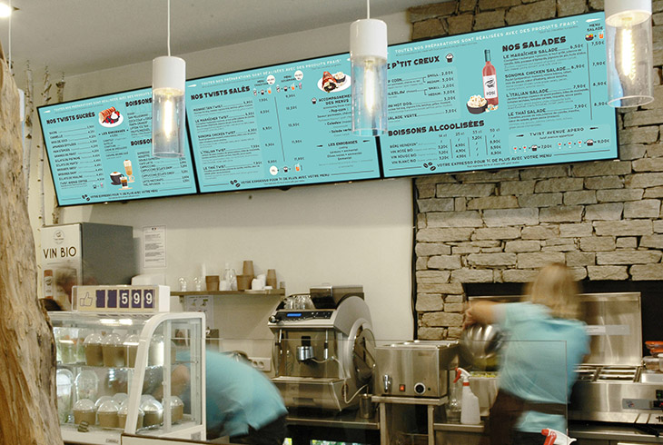 Menu board dynamique Twist Avenue