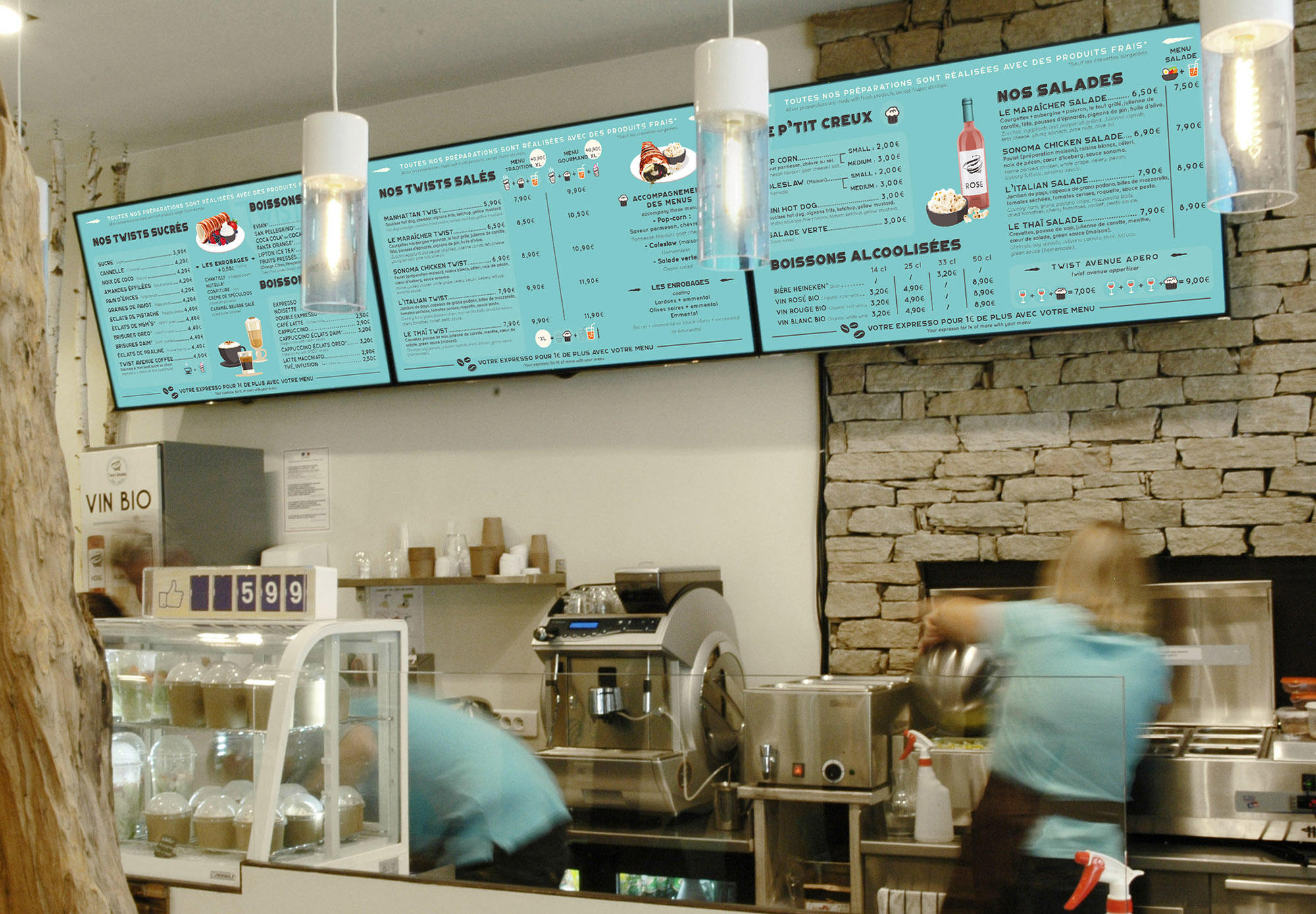 Menu board dynamique Twist Avenue