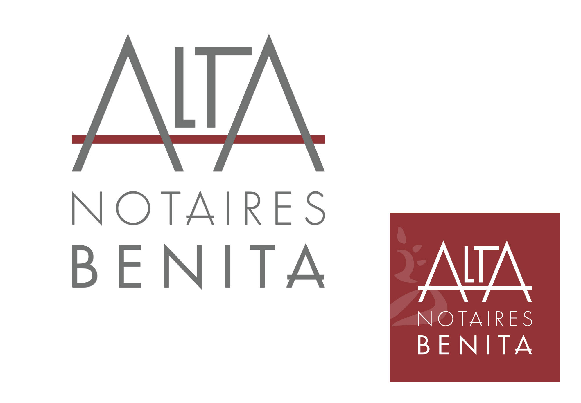 Identité visuelle Alta Notaires Bénita