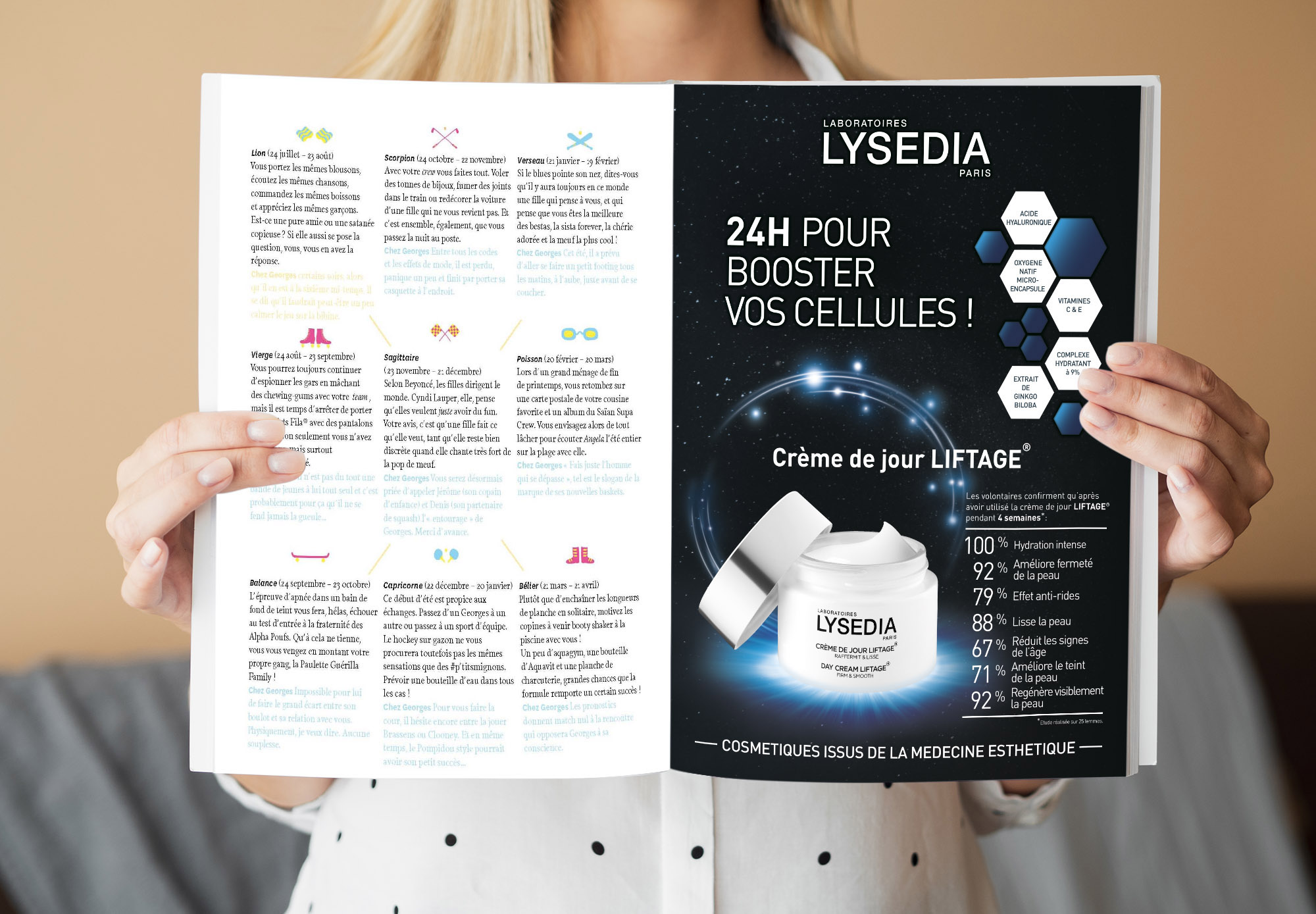 Publicité magazine féminin pour Lysedia by Zébra design