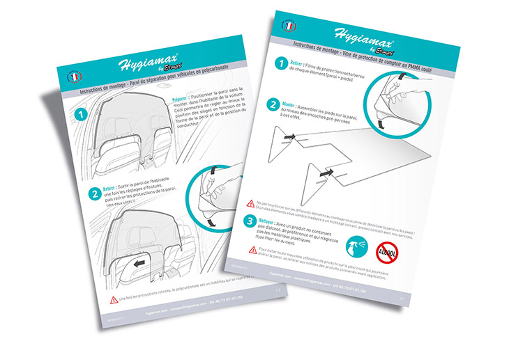 Notices de montage pour parois de protection Hygiamax®