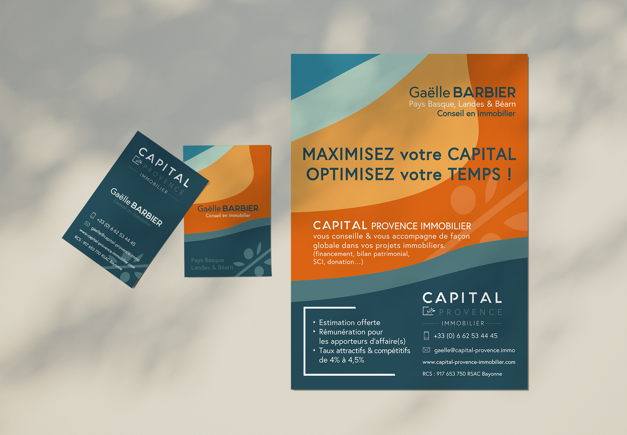 Flyer et carte de visite Capital Provence Immobilier