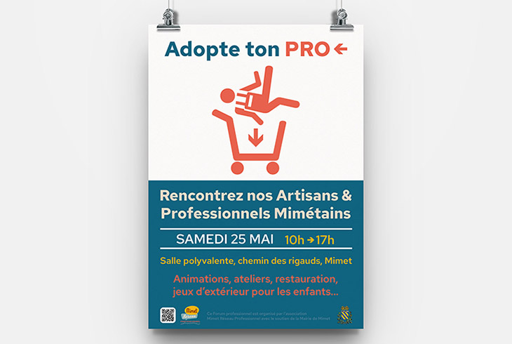 Affiche pour le forum des professionnels de Mimet organisé par l'association Mimet Réseau Professionnel