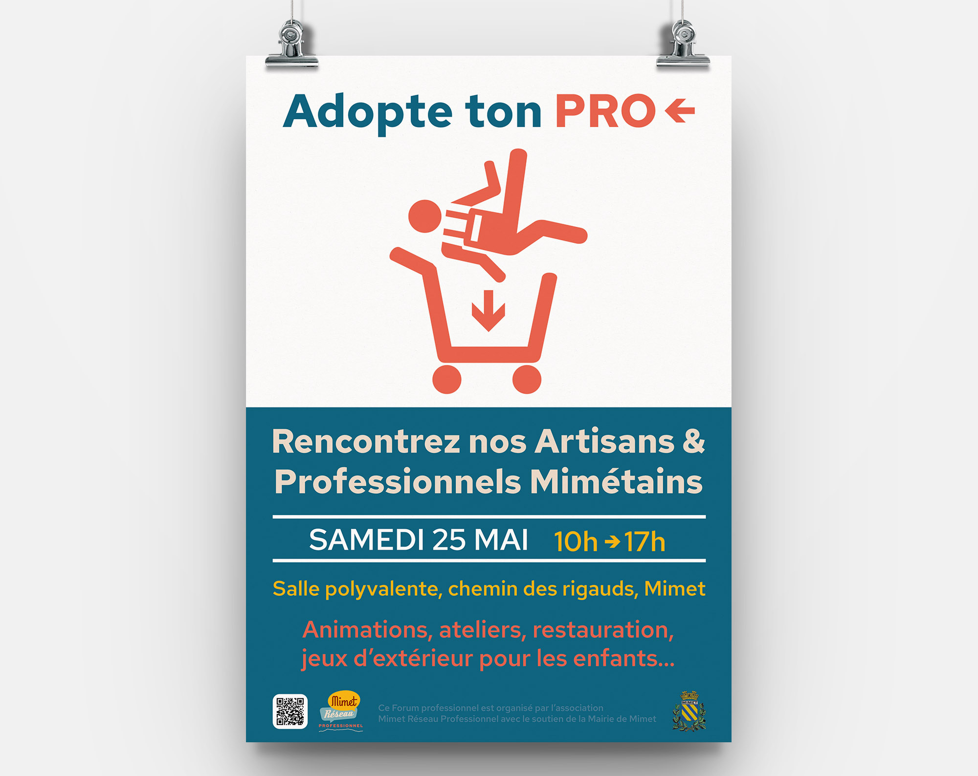 Affiche pour le forum des professionnels de Mimet organisé par l'association Mimet Réseau Professionnel