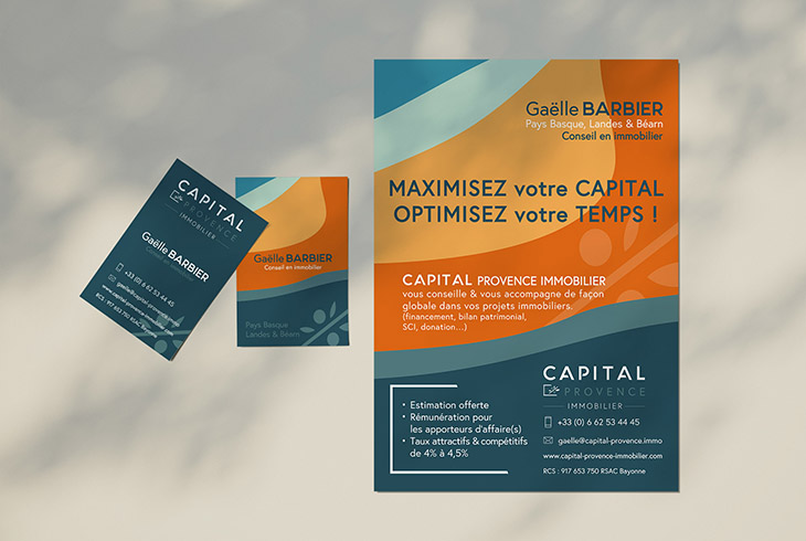 Flyer et carte de visite Capital Provence Immobilier