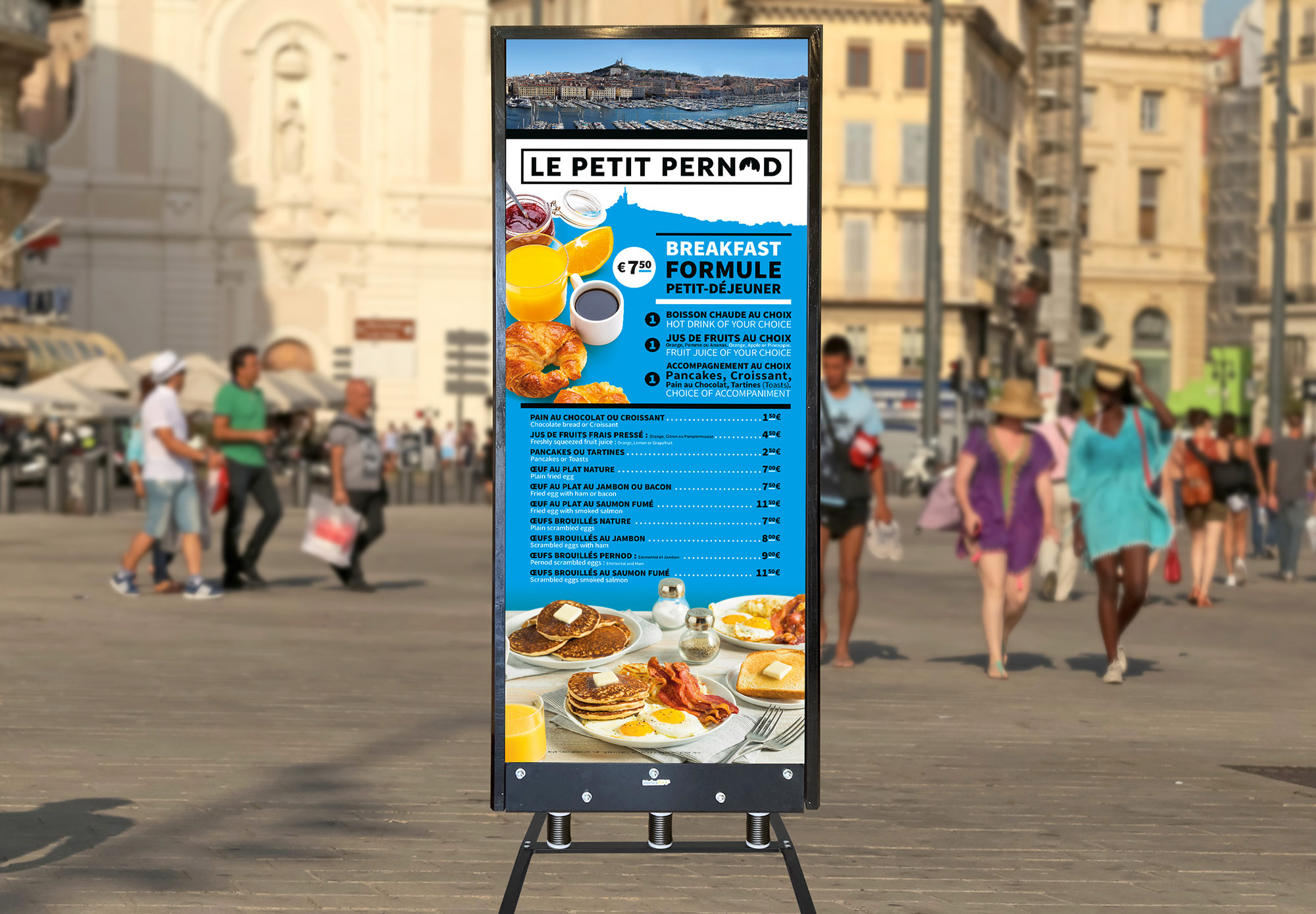 Panneaux stop-trottoir pour le Petit Pernod Breakfast